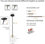 Black Brass Pendant Lights Kitchen Island - Clear Glass Pendant Light Fixture Multiple Stems Rods 3 Units 12 Inch 3 Units 4 Inch (2 Pack Black Brass Downrod)