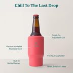 Reduce 4-in-1 Drink Cooler - Versatile Can & Bottle Holder with Vacuum Insulation - Keeps Drinks Cold Up to 4 Hours - Includes Bottle Opener - Fits Cupholders & Dishwasher Safe - 14oz - Daiquiri