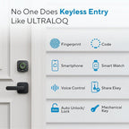 ULTRALOQ U-Bolt Pro WiFi Smart Lock with Door Sensor, 8-in-1 Keyless Entry Door Lock with Fingerprint ID, App Remote Control, Built-in WiFi Keypad Deadbolt, Auto Unlock, IP65 Waterproof, Easy Install