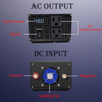 600W Pure Sine Wave Inverter-48V DC to 110V 120V AC Power Converter with 2 AC Outlets, 48 Volt Power Inverter for Truck, Rv, Camping, Home, Emergency Power