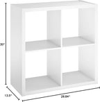 ClosetMaid 4549 Decorative Open Back 4-Cube Storage Organizer, White