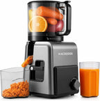 3-in-1 Cold Press Juicer Machines, 6.5" Mega Chute for Whole Fruit, Slow Masticating Juicer with Sorbet & Nut Milk Maker, BPA Free, 100 OZ Hopper, Easy Clean, Oxide Gray