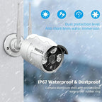 (All-in-One Monitor) 2-Antennas Enchance Outdoor Security Camera System Wireless with Monitor WiFi Home Surveillance System 3.0MP Video Surveillance