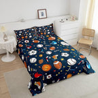 Feelyou Sports Theme Comforter Set 3D Blue Ball Bedding Set Baseball Football Basketball Comforter for Children Kids Boys Girls Microfiber Competitive Games Duvet Set Room Decor Quilt Set Twin Size
