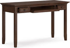 SIMPLIHOME Amherst SOLID WOOD Transitional 54 Inch Wide Desk in Russet Brown, For the Office Desk, Writing Table, Workstation and Study Table