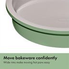 OXO Good Grips Non-Stick Pro Ceramic Coated Metal Bakeware Cake Pan — 9 in Round — Basil, Round Baking Pan for Layered Cakes