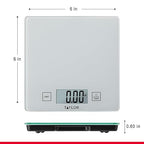 Taylor Compact Glass Kitchen Food Scale, 11 lb Capacity Digital Scale for Baking, Cooking, Meal Prep, Portion Control, Thin Lightweight Design, Easy-to-Read Display, White
