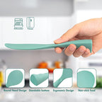 Silicone Standing Rice Spatula with Non-Stick Paddle, Heat Resistant Rice Cooker Spoon, Serving Spoon(Aqua)