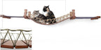 CatastrophiCreations Cat Bridge Wall-Mounted Play and Lounge Toy Cat Tree with Fabric Lounger for Pets - English Chestnut/Charcoal Gray, One Size