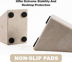 Marble Book Ends Decorative, Unique Bookends for Shelves, Bookends to Hold Heavy Books, Durable Book Holder Stopper for Home Office Desk Bookshelf Decoration, Turkey Natural Marble, Set of 2