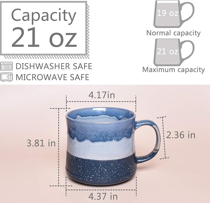 PCS 21 Oz Bosmarlin Large Stoneware Coffee Mug