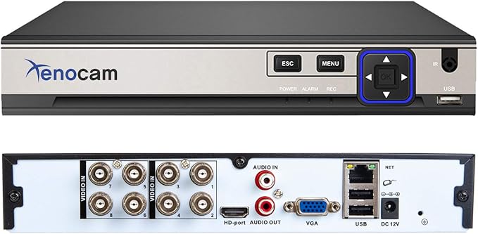 8CH 5M-N/1080N Full High Definition Hybrid for AHD/TVI/CVI/Analog/IP DVR H.265 CCTV Video Recorder P2P Remote Phone Monitoring for Home Security Surveillance System Camera (NO HDD)