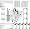 84 Pieces Silverware Service for 12 Flatware Set Stainless Steel Utensils Cutlery Set Dishwasher Safe