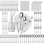 84 Pieces Silverware Service for 12 Flatware Set Stainless Steel Utensils Cutlery Set Dishwasher Safe