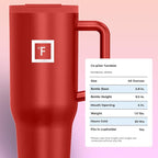 IRON °FLASK 40 oz Co-Pilot Insulated Travel Mug | Insulated Travel Mug with Straw & Flip Cap Lids - Cup Holder Fit, Leakproof, BPA Free (Fire Red)