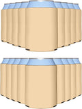 PartyPrints 25 Pack Peach Blank Can Cooler Sleeves, Customizable Bulk Can Coolers, Extra-Thick Collapsible Drink Insulator Sleeve, Beer Can Coolers for Party Beverages
