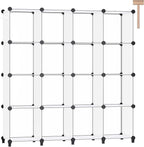 16 Cubes Storage Organizer, Bookcase, Display Shelf with Wooden Mallet, Cabinet Storage for Kids, Adult, Office, Bedroom, Bathroom, White