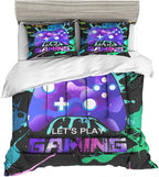 Sunnycitron Gaming Bedding Set Twin Comforter set Gamer Comforter sets for Boys Gaming Comforter set Kids Bed Comforter Set Down Alternative Comforter Game Room Decor,1 Comforter 2Pillowcase