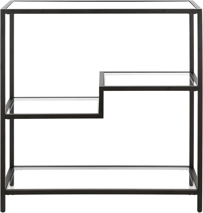 Henn&Hart 36" Tall Rectangular Bookcase in Blackened Bronze, for Home Office, Living Room