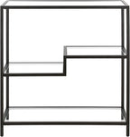 Henn&Hart 36" Tall Rectangular Bookcase in Blackened Bronze, for Home Office, Living Room