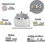 Stuffed Animal Storage Bean Bag Chair Cover for Kids Grey Shiba Inu Dog Bean Bag Chair for Girls XX-Large Size Toy Organizer Cover Only Without Filling