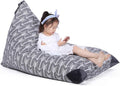 Jorbest Stuffed Animal Storage Bean Bag Chair for Kids and Adults, Stuffed Animal Bean Bag, Premium Canvas Stuffie Seat - COVER ONLY (Grey with White Arrows 200L/52 Gal)