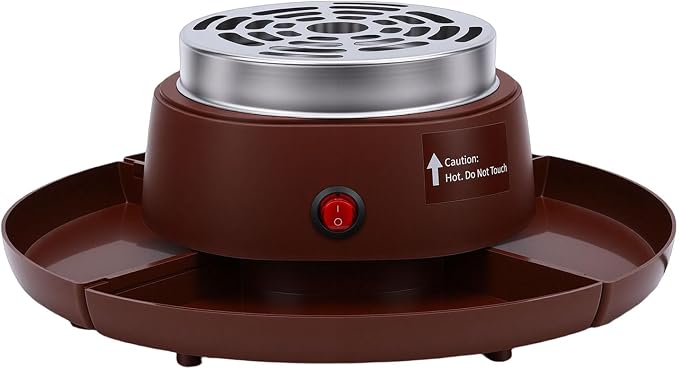 TOPINCN 2 in 1 Electric Smores Maker Fondue Pot Smores Roaster Kit Indoor Tabletop Marshmallow Melter with 4 Roasting Forks Detachable Trays for Family Gatherings Game Nights (US Plug 110V)