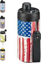 4 In 1 Beer Can Cooler Bottle Holder with Drinking Spout Lid for 12oz Regular, Slim Skinny Cans and Thermal Bottles,Sealed Insulated Double Wall Vacuum Stainless Steel Can Keeps Your Drinks Cold