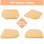 Plush Chair Cushion, Oval Chair Cushion Pad,Ultra Soft Nonslip Seat Pad,Comfortable Chair Cushion Cover,2PCS Memory Foam Chair Seat Cushion for Home Office Kitchen Dining Chairs Yellow