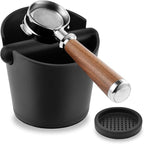 Coffee Knock Box, 5 Inch Espresso Dump Bin with Detachable Knock Rod & Silicone Tamper Pad, Non-Slip Base for Home Office Espresso Machine Accessories