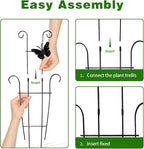 23 Inch Plant Trellis for Potted Plants, Sturdy Metal Houseplant Trellis for Climbing Plants Indoor Outdoor, Rust-Resistant Plant Support for Monstera Pothos Ivy, 2 Pack (2, 23inch)