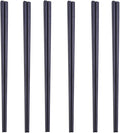Stainless Steel Chopsticks,Reusable ,Dishwasher Safe , Easy to Use（6 PCS,black）