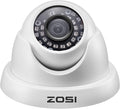 ZOSI 1000TVL CCTV Camera 24 IR LEDs Indoor Outdoor Day Night Vision 65ft Security Dome Color Camera for DVR Surveillance System (White)