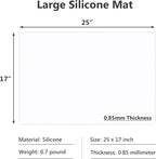 Silicone Mats for Kitchen Counter, Large Silicone Countertop Protector 25" by 17", Nonskid Heat Resistant Desk Saver Pad, Multipurpose Mat, Placemat, White