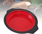 Cake Baking Pan, Silicone Cake Pan Foldable Press Type Quick Release Round Baking Pan for Layer Cake Cheese Cake Chiffon Cake (Red)