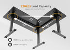 Claiks L Shaped Standing Desk Adjustable Height, Dual Motor Electric Corner Standing Desk, 63x55 inch Sit Stand up Desk with Splice Board, White
