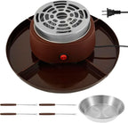 Electric Smores Maker Tabletop Indoor with 4 Detachable Trays and 4 Forks Flameless Electric Roaster for Movie Night Supplies