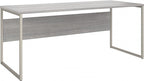 Bush Business Furniture Hybrid 72W x 30D Computer Table Desk with Metal Legs in Platinum Gray