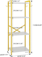 YMYNY Bookcase, 4-Tier Narrow Ladder Bookshelf, Freestanding Shelving Unit, Multifunctional Storage Rack, for Home Office Living Room Bedroom Kitchen, Plant Stand, White, 44 * 16.9 * 11.4" HBC004W