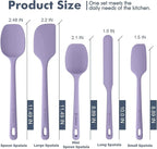 ChefAide 5 Pieces Silicone Spatula Set, Food Grade Rubber Spatula, Upgrade Strong Handle with Ergonomic Grip, Heat Resistant Up to 600°F for Nonstick Cookware, Cooking