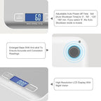 Digital Shipping Scale,Stainless Steel Panel, Accurate Portable Postal Scale for Packages, Small Business,Kitchen, Food, Handmade, Liquids, and Boutique (Silver Rechargeable(10kg/1g))