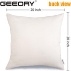 GEEORY Christmas Pillow Covers 20 x 20 Inch Set of 4, Striped Wooden Tree Snow Sleigh Merry Bright Xmas Holiday Decor Decorative Throw Cushion Case Decoration for Home Party Sofa Couch (Brown)