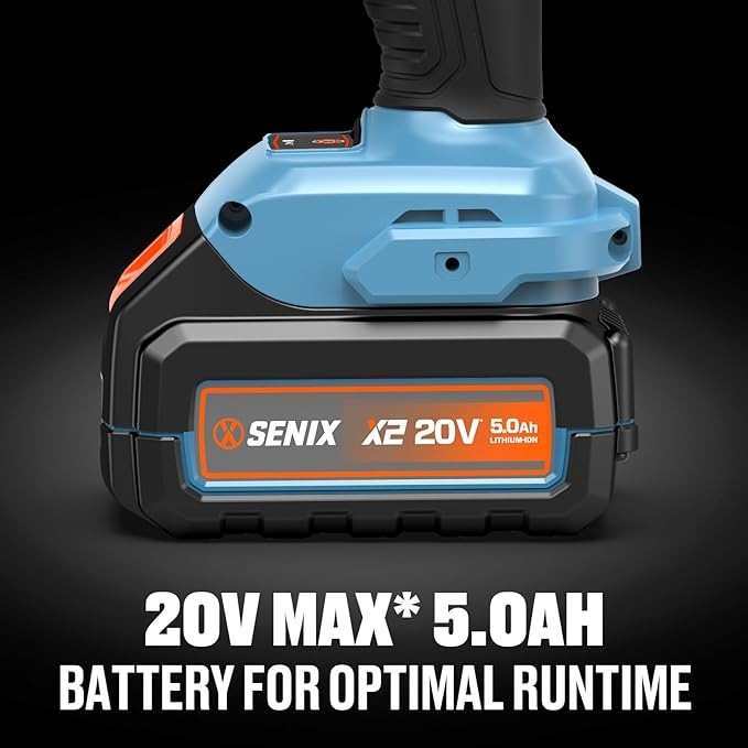 SENIX 20V 5" Mini Electric Chainsaw, Cordless Battery Powered Chainsaw, Brushless Small Handheld Portable Chain Saw, Includes 5Ah Battery & Charger, Gift for Men Dad Husband Fathers Gardener, CSX2-M3