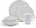 Mikasa Levi 40 Piece Bone China Dinnerware Set, Embossed Plates Bowls, Chip-Resistant, Lightweight, Elegant and Durable, Service for 8, White