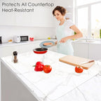 Oversize Silicone Placemat, 31.5 * 16.93" Food-Grade Flexible Silicone Table Mat for Baking Pastry Non-Stick, Kids Nonslip Dinner Placemat Heat Resistant Waterproof Countertop Protector, Translucent
