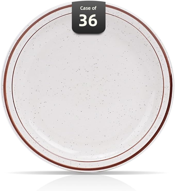Stoneware Narrow Rim Brown Speckle, Plate 5.5", Case of 36