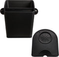 IAOSEN Knock Box Square High Sidewall Design Espresso Knock Box Tamping Mat Espresso Machine Accessories Set of 2 with Removable Knock Bar and Anti-Slip Base for Home Office Espresso Accessories