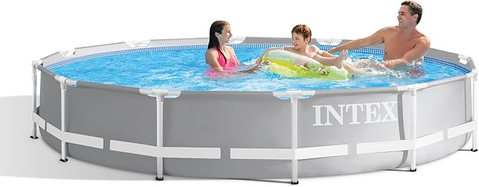 Intex 26711EH Prism Frame Premium Above Ground Swimming Pool Set: 12ft x 30in – Includes 530 GPH Cartridge Filter Pump – SuperTough Puncture Resistant – Rust Resistant – 1718 Gallon Capacity