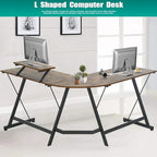 FDW Computer Desk, 51 Inchs L Shaped Desk with Large Monitor Stand Home Office Gaming Corner Desk Writing Study Workstation,Space-Saving