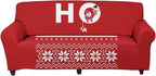 FKELYI Hohoho Santa Claus Snowman Print Super Stretch Sofa Slipcover Christmas Winter Holiday Decor Non Slip Couch Cover Washable Furniture Protector-M